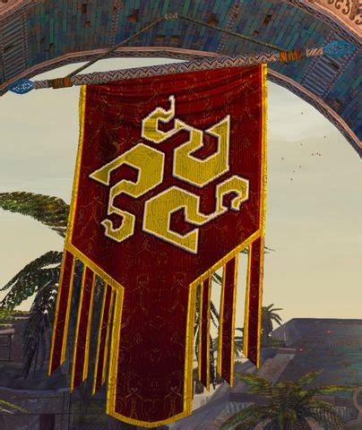 ensign banners of amnoon  To find which faction a character has chosen, you must check which faction's banner is hanging in Amnoon; these can be found outside the Amnoon Civic Center and at the east entrance to the Amnoon